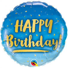 [78676] Folie ballon Happy Birthday blue &