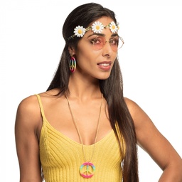 [44551] Accessoire-set Hippie Deluxe (hoofdband, oorbellen, ketting en bril)