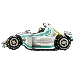 [243GY] Folie helium ballon Shape Speedy Car Grijs (124cm)