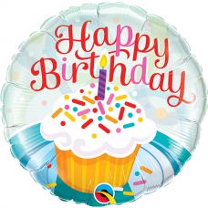 [28131] Folie ballon Happy Birthday cupcake