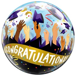 [98327] Bubble ballon Congratulations Grad Caps