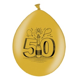 [19725] Ballonnen Bedr.50 jaar goud 10 st.