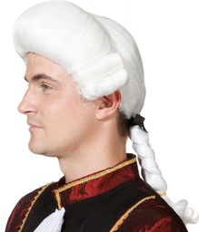 [30122] Heren pruik Rokoko met gevlochten vlecht