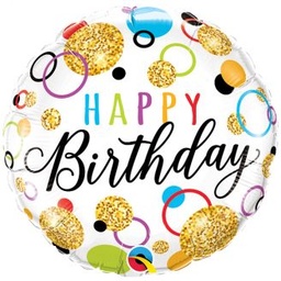 [57292] Folie ballon Happy Birthday glitter
