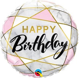 [88125] Folie ballon Happy Birthday marble