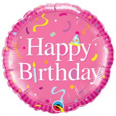 [49439] Folie helium ballon Happy Birthday pink