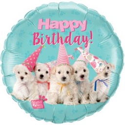 [57620] Folie ballon Happy Birthday puppies