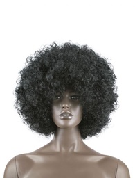 [57065zw] Afro pruik zwart