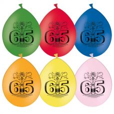 [10368] Ballonnen Bedr.65 jaar 10 st.