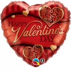 [34470] Folie helium ballon Valentine Gold