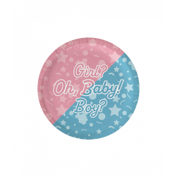 [7130010] Bordjes Gender Reveal 23cm 8stuks