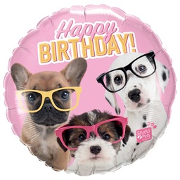 [19283] Folie helium ballon Birthday Puppies
