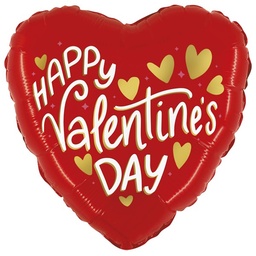 [26241] Folie ballon Valentine Gold Heart