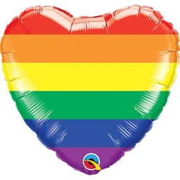 [78715] Folie ballon hart rainbow stripes
