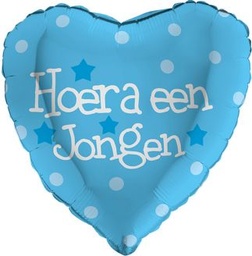 [78018H-P] Folie helium ballon Hoera een Jongen
