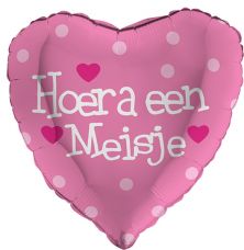 [78019H-P] Folie helium ballon Hoera een Meisje