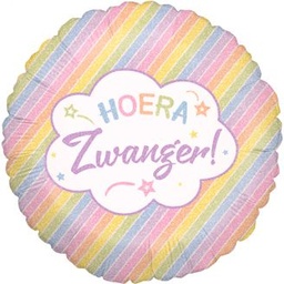 [G78145GH] Folie helium ballon Hoera Zwanger