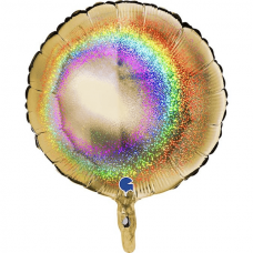 [18172GHG5-P] Folie helium ballon Rond glitter goud