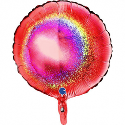 [18168GHR-P] Folie helium ballon Rond glitter rood