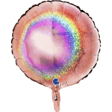 [18183GHRG-P] Folie helium ballon Rond glitter roségold