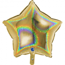 [19272GHG5-P] Folie helium ballon Ster glitter goud