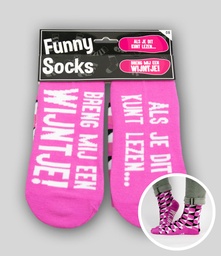 [7037208] Funny socks Breng mij een wijntje