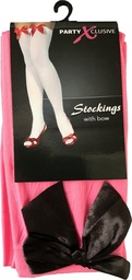 [39-01004] Kniekousen roze met zwarte strik