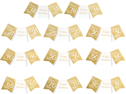 Party flag banner gold/white