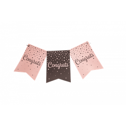 [7024013] Party flag banner roségold/black-Co