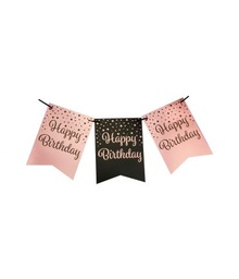 [7024012] Party flag banner roségold/black-HB