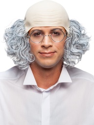 [30109] Heren pruik Professor kaal met haar