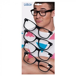 [02601] Party bril zwart set 4st.