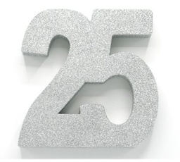 [5166] Tafeldecoratie 25 zilver