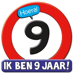 [7005049] Verkeersbord 9 jaar