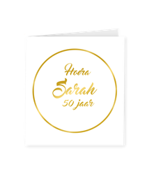 [7028012] Kaart goud/wit Sarah 50 jaar