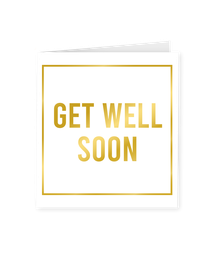 [7028035] Kaart goud/wit Get well soon