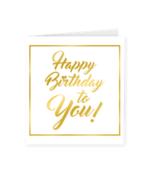 [7028021] Kaart goud/wit Happy Birthday