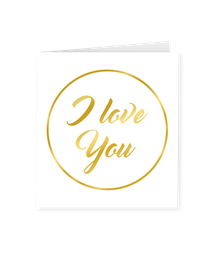 [7028037] Kaart goud-wit I Love You