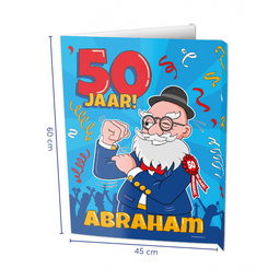 [7006008] Window Sign Abraham 50 Jaar Cartoon