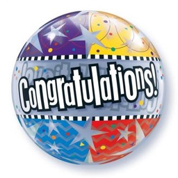 [68652] Bubble helium ballon Congratulations