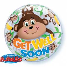 [66090] Bubble ballon Get Well Soon Monkeys