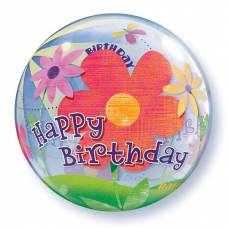 [68650] Bubble ballon Happy Birthday Bloem