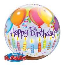 [25719] Bubble ballon Happy Birthday candle
