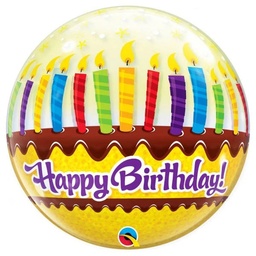 [10398] Bubble ballon Happy Birthday candle