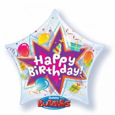 [36765] Bubble ballon Happy Bday Star