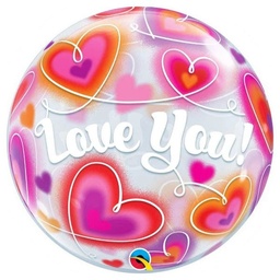 [34072] Bubble ballon Love You Doodle Heart