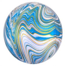 [41394] Folie helium ballon Marmer Orbz blauw