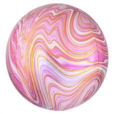 [41396] Folie helium ballon Marmer Orbz roze