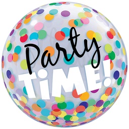 [23636] Bubble helium ballon Party Time Dots