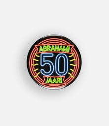 [7013308] Button neon 50 jaar abraham